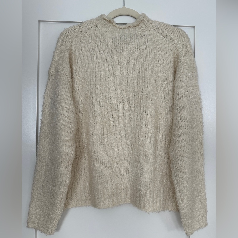 NWT J.Crew cream roll-neck boucle sweater size Medium - Picture 4 of 10